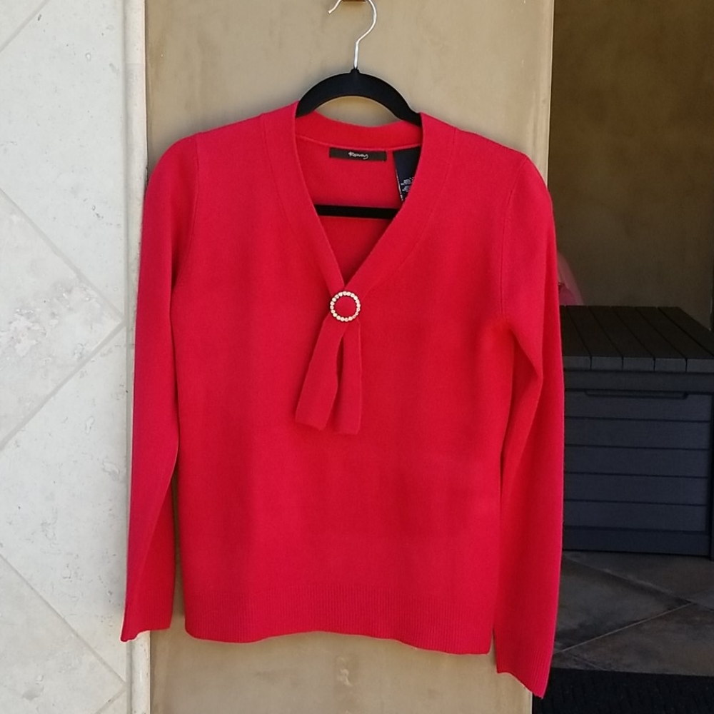 Raisey Red Sweater with Diamond Buckle